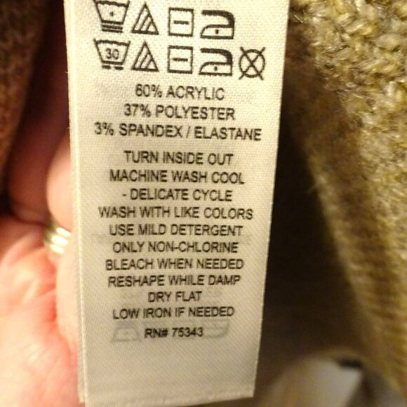 Sincerely Jules Duster Open Style Beige Tri-Color Acrylic Blend Cardigan 1X - Picture 4 of 4